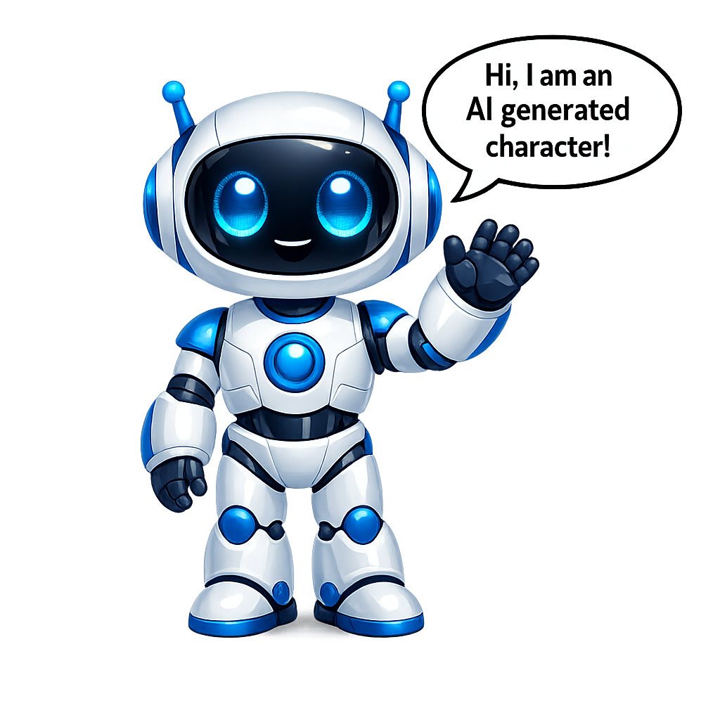 Friendly AI-generated robot character